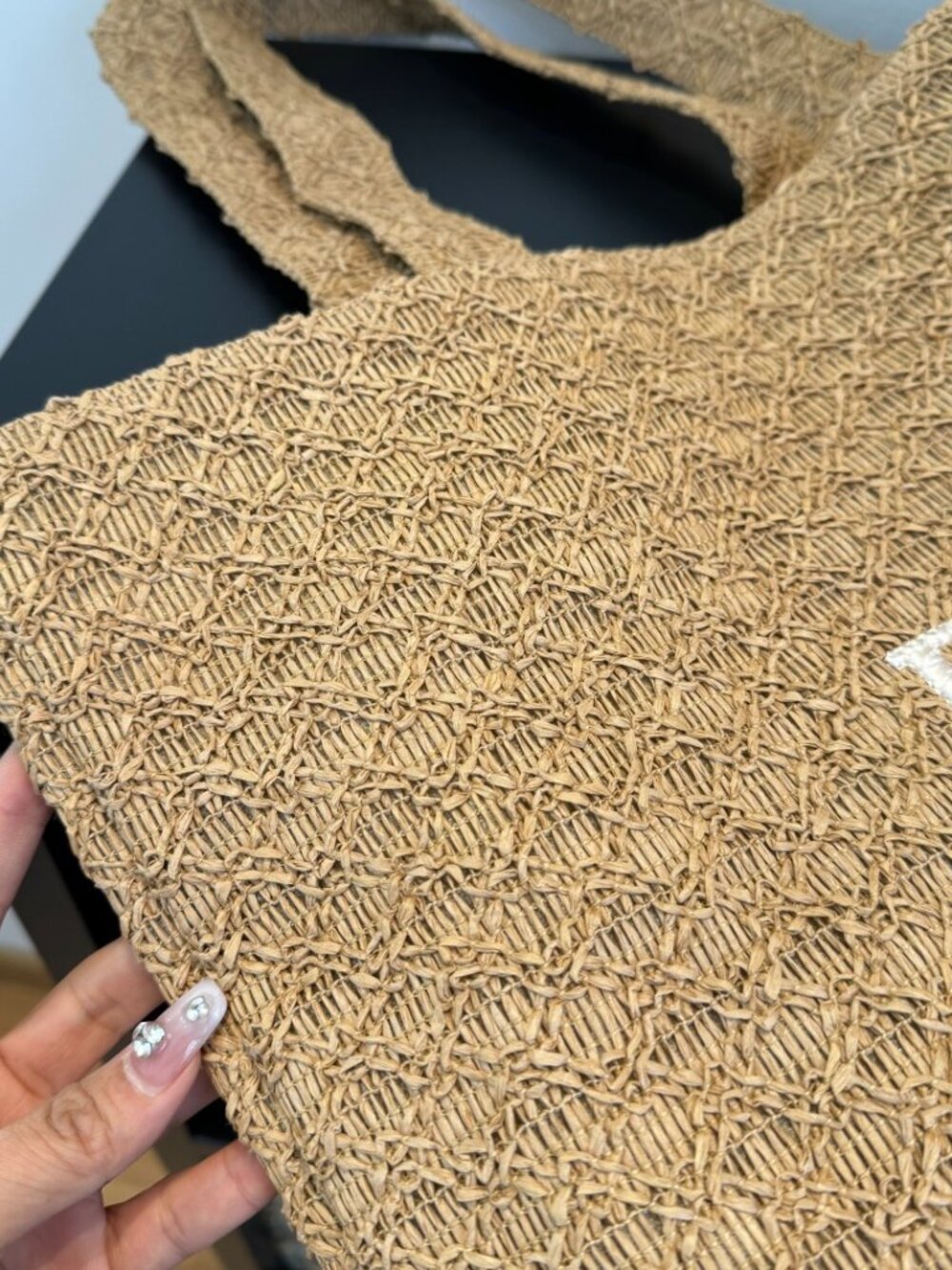 Dior Natural Raffia Tote Bag Large Woven Logo Beach Shopper - Picture 4 of 8